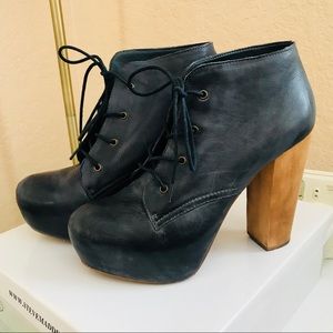 Craizie Blue Leather Platforms